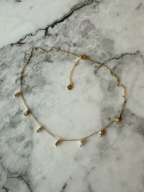 Gorjana Gold Chain Choker Necklace with Small Crystal Drops